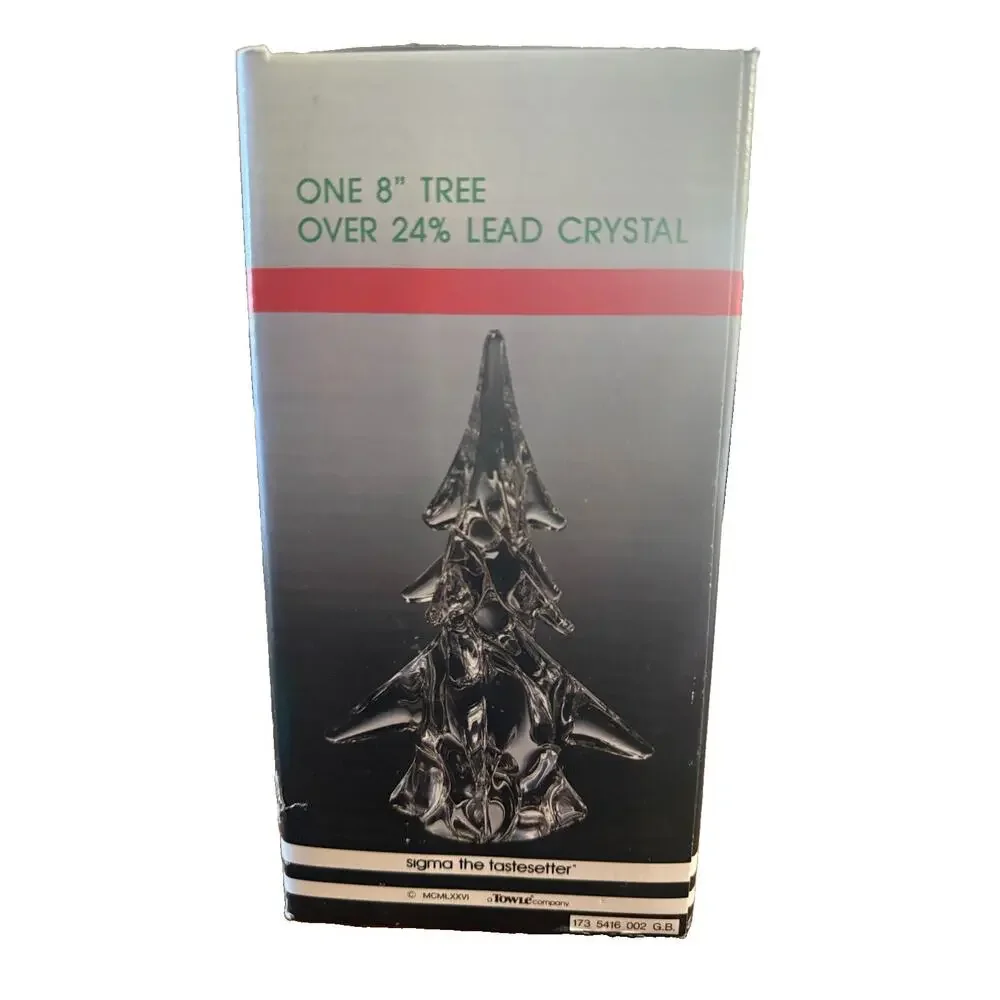 Vtg Sigma The Tastesetter Lead Crystal Christmas Tree Figurine 8” In Box 24%